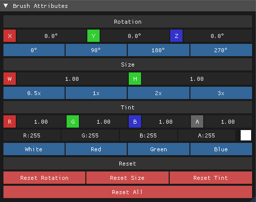 Brush Attributes Panel