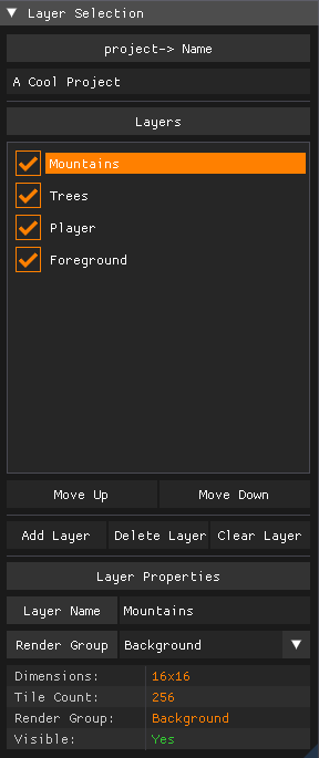 Layer Selection Panel